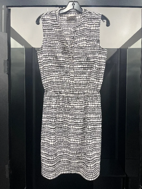 Super Savings Black White Dress Casual Midi Merona, Size M