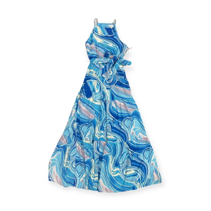 Don't Wait Blue Dress Casual Maxi She + Sky, Size L