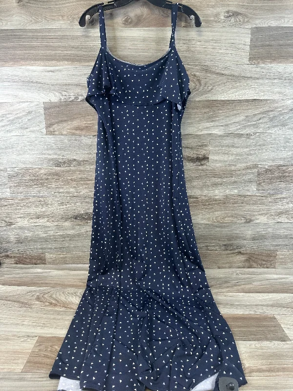 Special Offer Navy Dress Casual Maxi Nina Leonard, Size Xl
