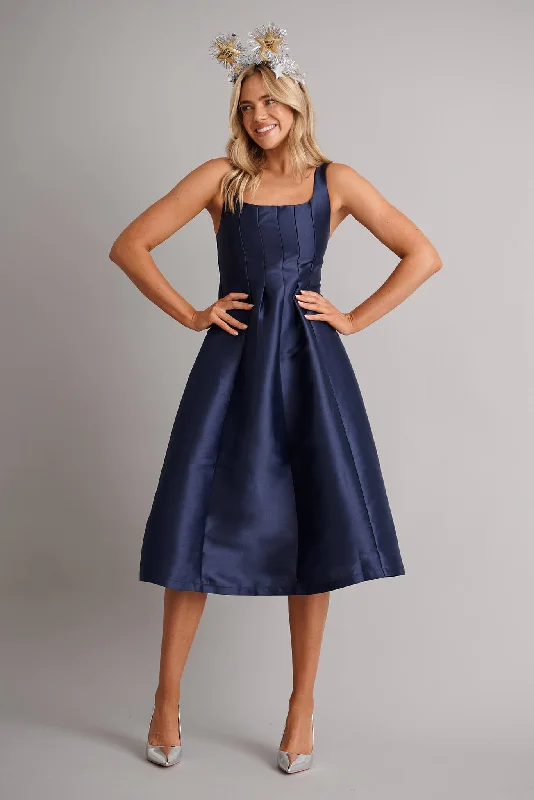 Extra Savings Maricelle Midi Dress in Navy Sateen