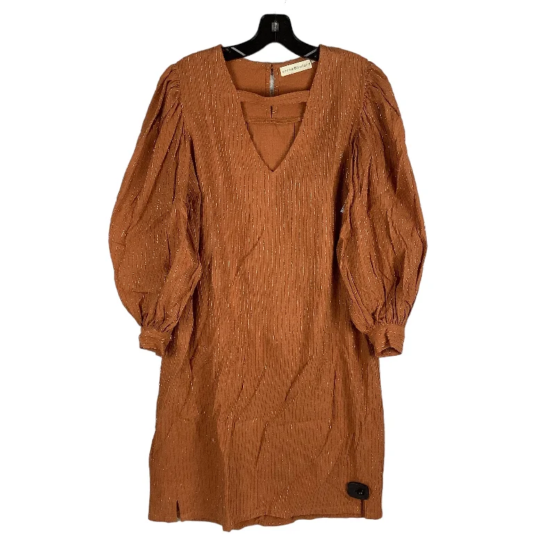 Major Savings Orange Dress Casual Midi Clothes Mentor, Size 8