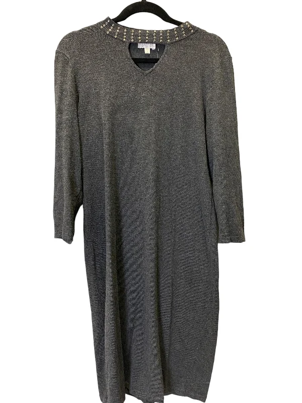Final Clearance Grey Dress Casual Midi Spense, Size L
