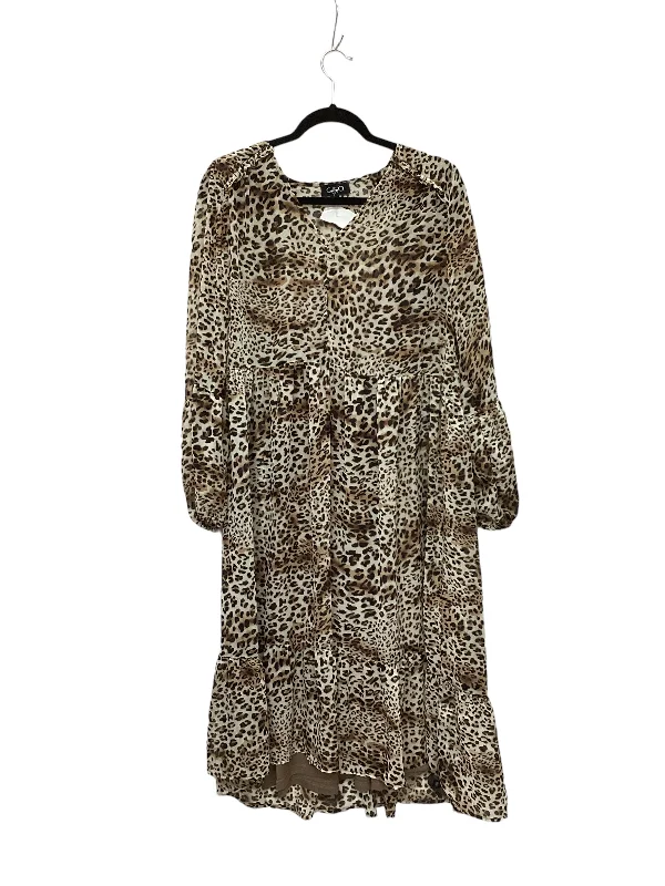 Discount Extravaganza Animal Print Dress Casual Midi Gigio, Size S