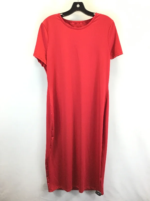Bargain Prices Red Dress Casual Midi Clothes Mentor, Size 2x