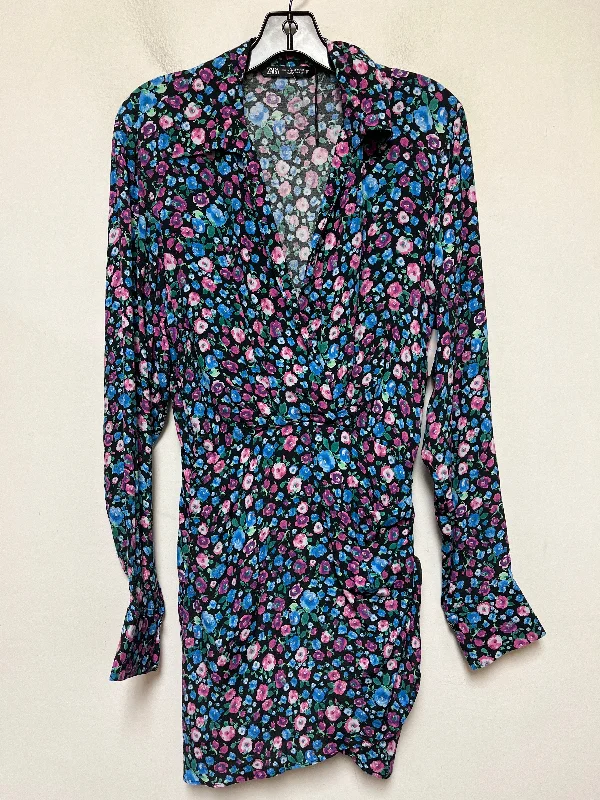 Referral Discount Floral Print Dress Casual Short Zara, Size Xs
