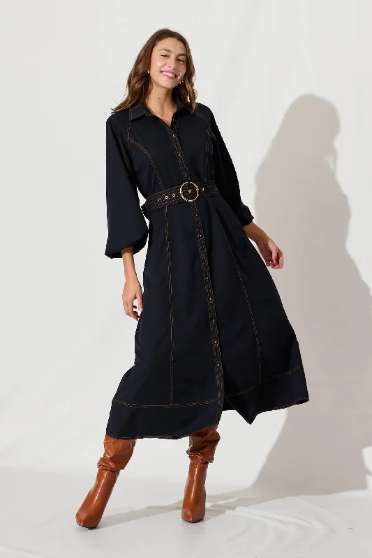 New Deals Josephina Midi Shirt Dress In Navy