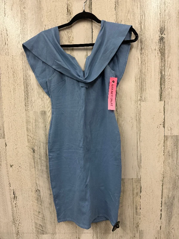 Hurry In Blue Dress Casual Short Fashion Nova, Size S