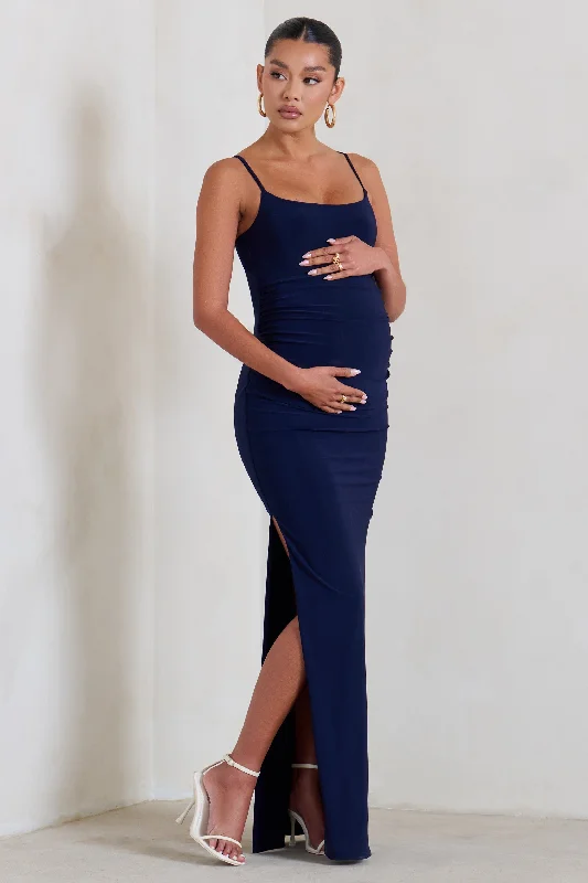 Amazing Deals Aurelia | Navy Maternity Cami Maxi Dress With Split