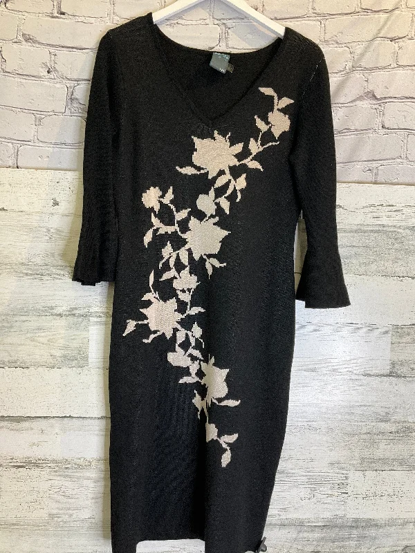 TIME-Limited Offer Black Dress Casual Midi Gabby Skye, Size L