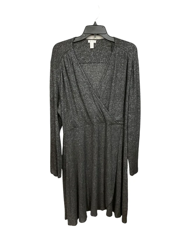 Sale Event Grey Dress Casual Midi Spense, Size Xxl