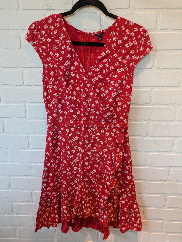 Exclusive Savings Red & White Dress Casual Short J. Crew, Size Xs