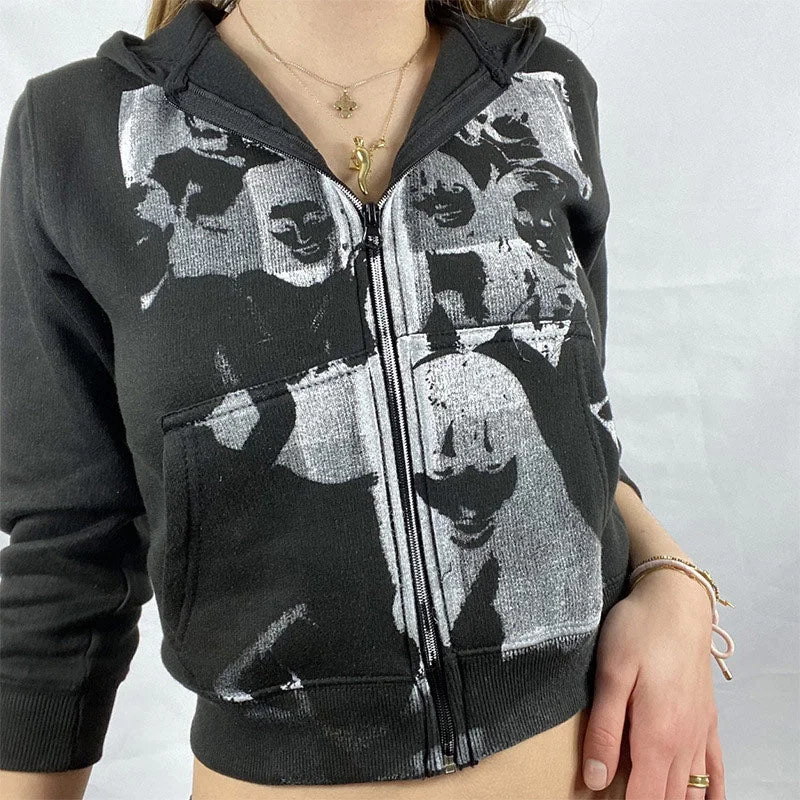 Buy More, Save More Awakecrm New Sweatshirt Women Gothic Harajuku Long Sleeve Zipper Hoodies Female Spring And Autumn Y2K Hip Hop Streetwear Outwear Top