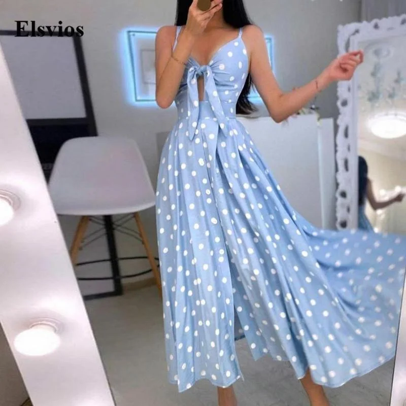 Fantastic Offers Awakecrm Elegant Backless Sling Boho Beach Party Dress Women Sexy V-Neck Hollow Out BowKnot Long Dress Summer Spring Polka Dot Maxi Dress Fantastic Offers Awakecrm Elegant Backless Sling Boho Beach Party Dress Women Sexy V-Neck Hollow Out BowKnot Long Dress Summer Spring Polka Dot Maxi Dress