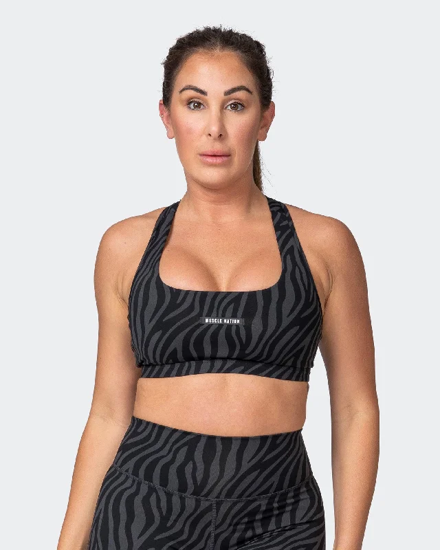 Overstock Flex Bra - Monochrome Zebra Print