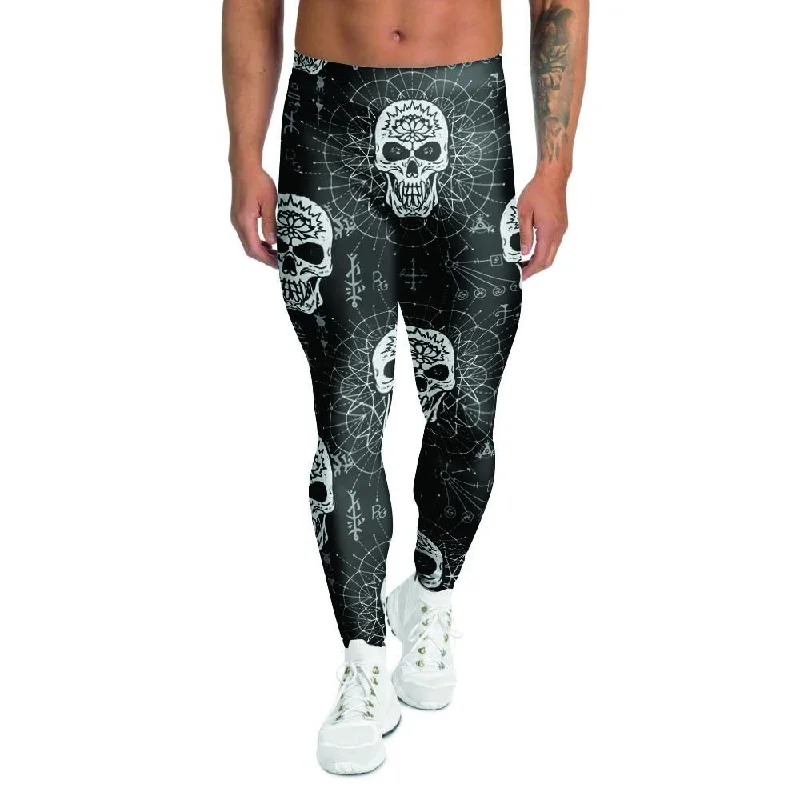 Overstock Skull Gothic Witch Men's Leggings