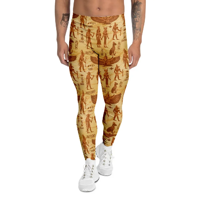 Grand Opening Sale Vintage Egypt Papyrus Ancient Print Pattern Men's Leggings