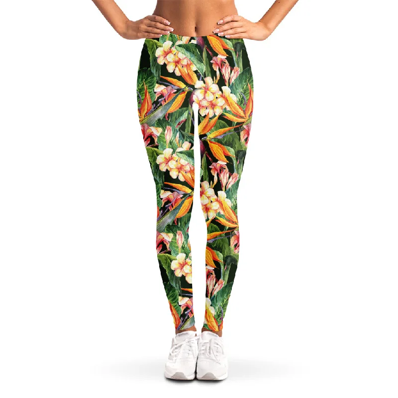 Flash Deals Watercolor Bird Of Paradise Print Women's Leggings