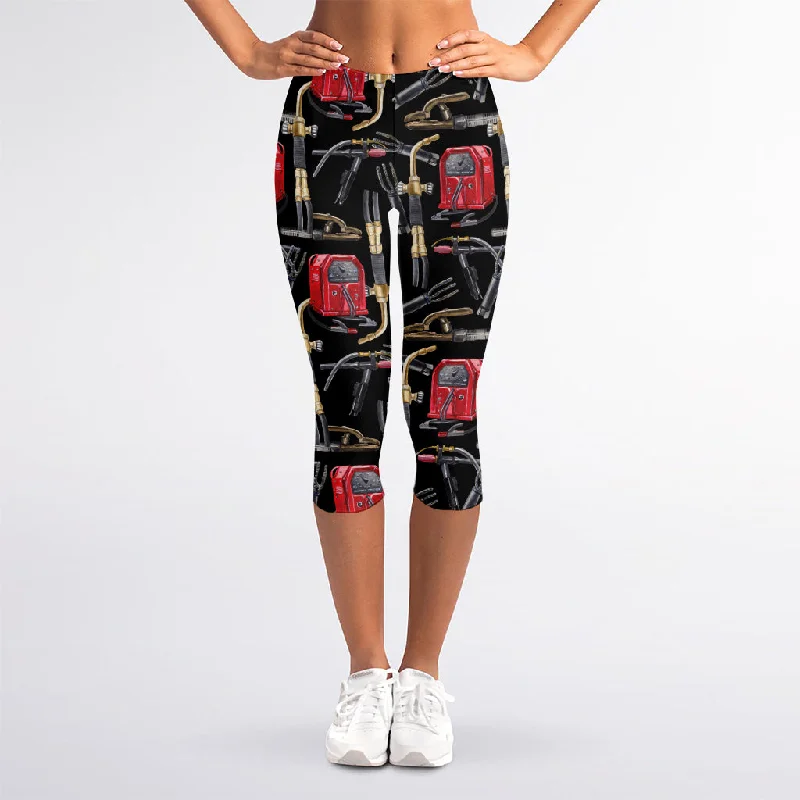 Anniversary Sale Welding Machine Pattern Print Women's Capri Leggings