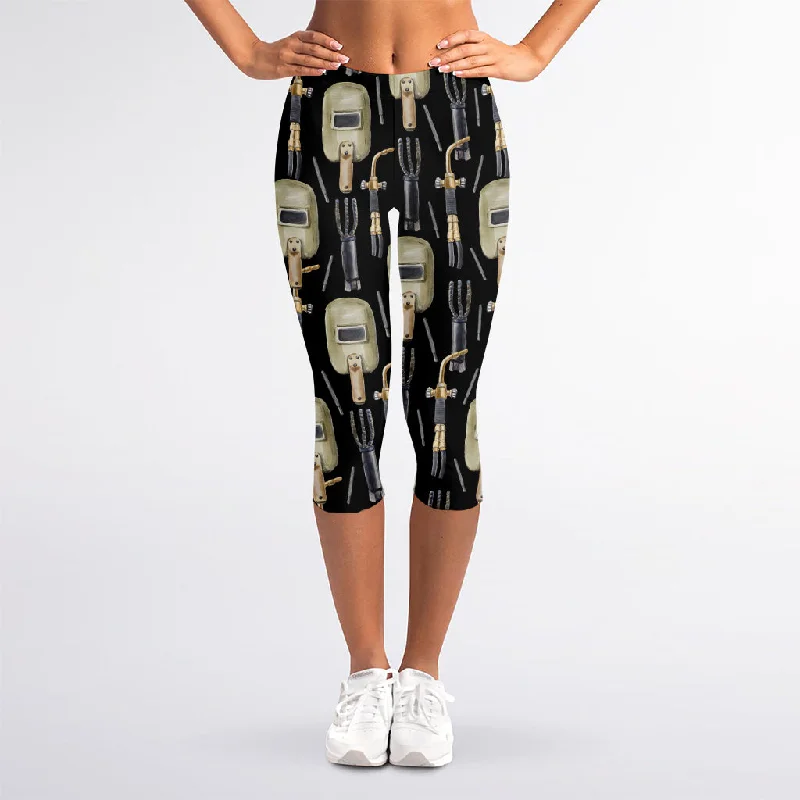 Weekend Flash Sale Welding Mask Pattern Print Women's Capri Leggings