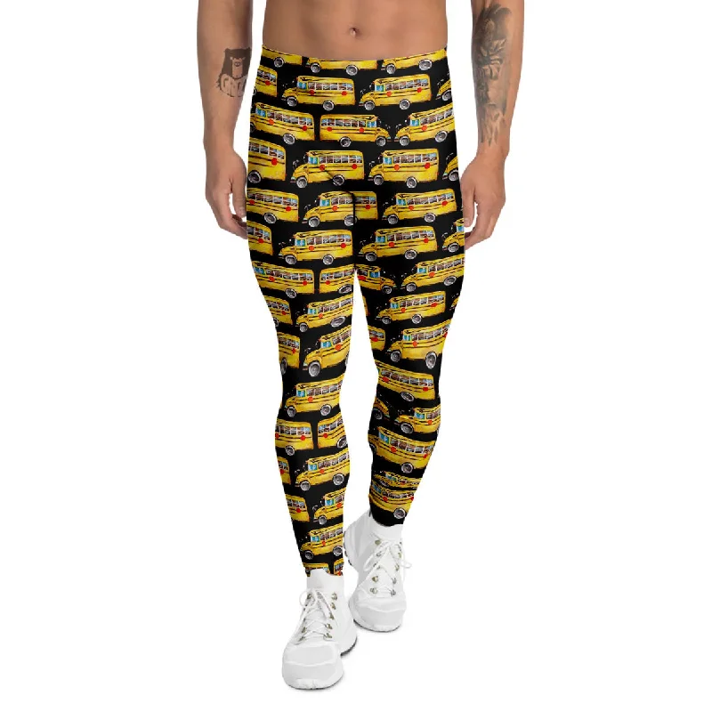Bargain Prices Yellow Bus Print Pattern Men's Leggings