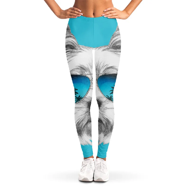 Huge Savings Yorkshire Terrier With Sunglasses Print Women's Leggings