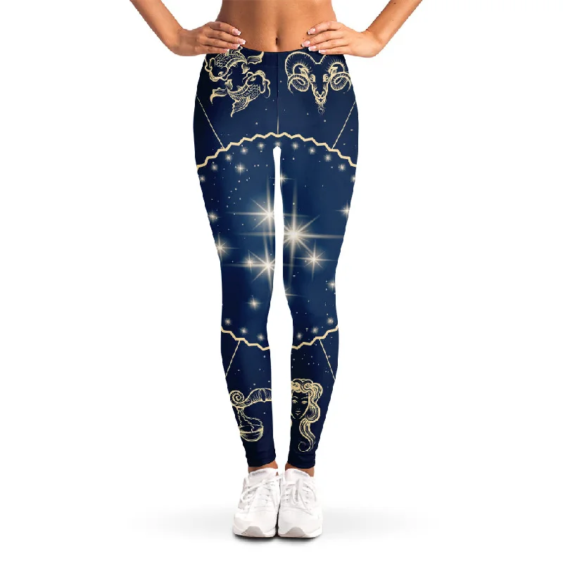Steals and Deals Zodiac Astrology Symbols Print Women's Leggings