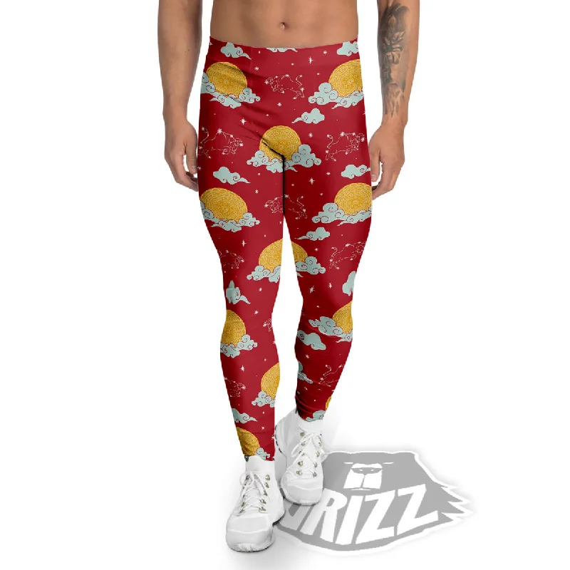 Overstock Sale Zodiac Taurus Sky Chinese Year Print Pattern Men's Leggings