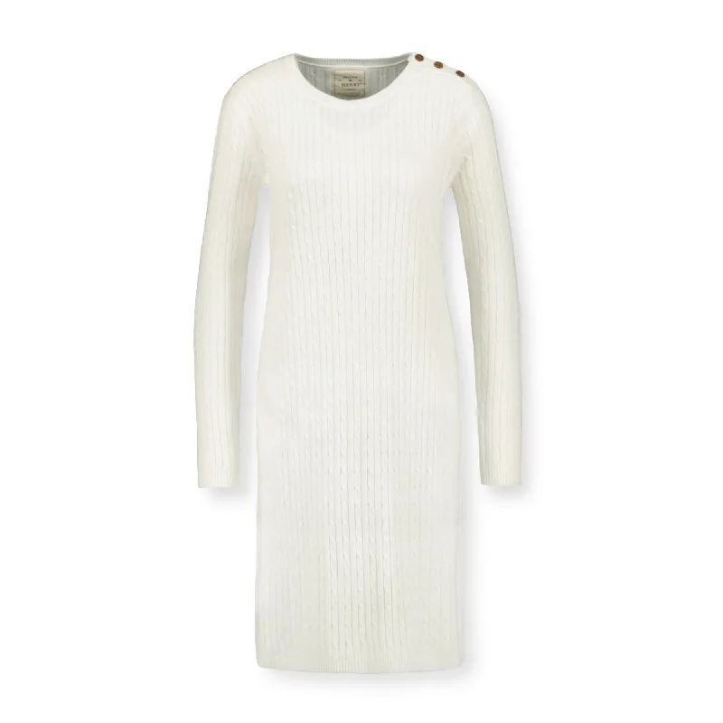 Bonus Savings Cable Sweater Dress with Elbow Patches
