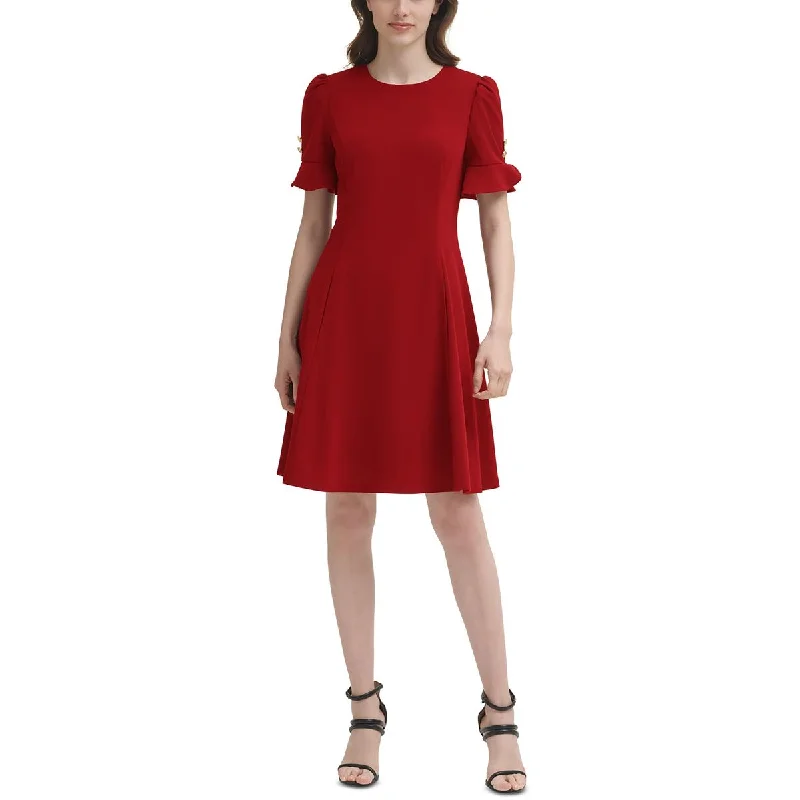 Lowest Prices DKNY Womens   Flounce Mini Fit & Flare Dress