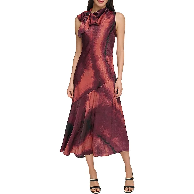 Extra Savings DKNY Womens Tie Neck Long Cocktail And Party Dress