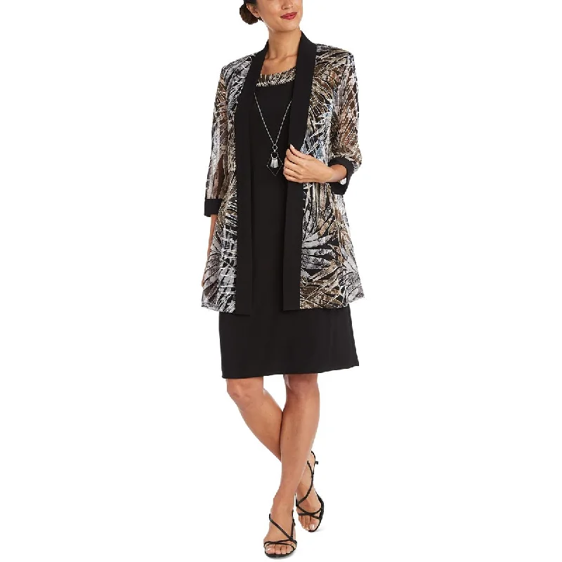 Price Drop R&M Richards Womens Printed Mesh Duster Blazer