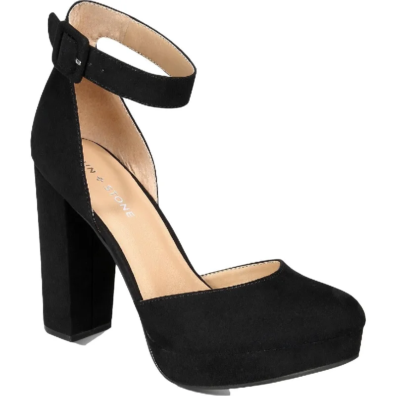 Lowest Prices Sun + Stone Womens Estrella Microsuede Ankle Strap Dress Heels
