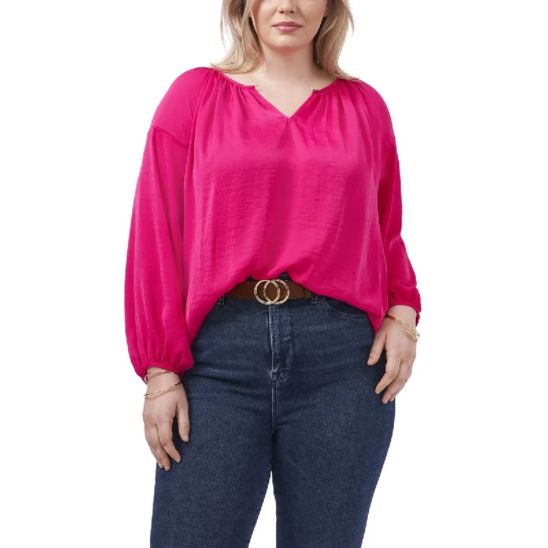 Price Smash Vince Camuto Womens Plus Mood Indigo Dressy Flowy Blouse